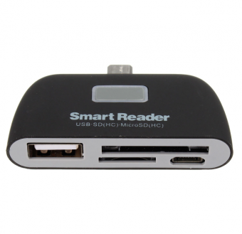 Convertor/adaptor, OTG, Micro Usb, tata - USB 3.0, mama, cititor de carduri