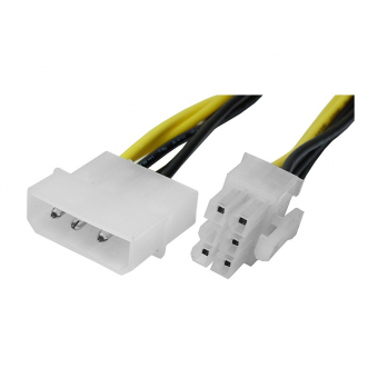 Cablu adaptor, Molex IDE, tata → PCI-E, 6 pini, tata - 25cm