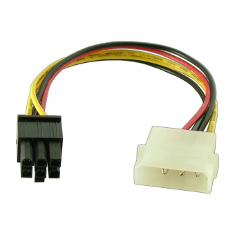 Cablu adaptor, Molex IDE, tata → PCI-E, 6 pini, tata