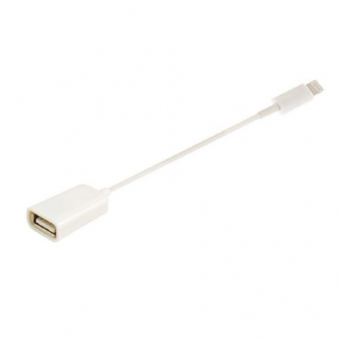 Cablu adaptor OTG USB2.0  mama la iPhone 10 cm  alb