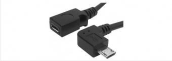 Cablu adaptor micro USB mama → micro USB tata 90grade - 25cm