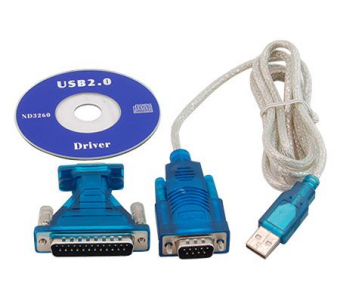 Adaptor USB A tata RS232 cu cablu si adaptor DB9 la DB25